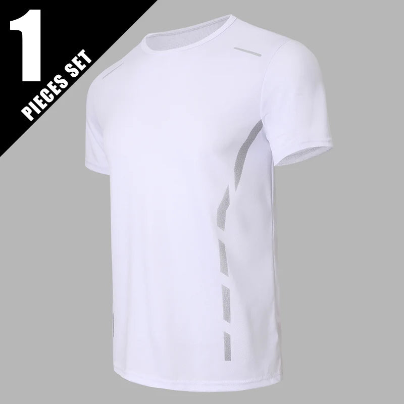 1/4 Pcs Men's Summer Quick-drying Sports Fashion Printed Short-sleeved Teens Loose and Comfortable Running Fitness Joker T-shirt