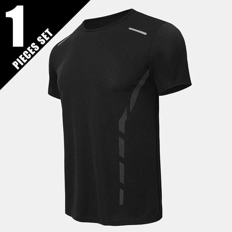 1/4 Pcs Men's Summer Quick-drying Sports Fashion Printed Short-sleeved Teens Loose and Comfortable Running Fitness Joker T-shirt