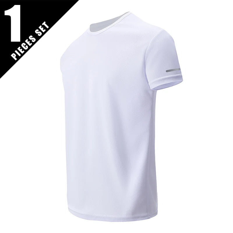1/4 Pcs Men's Summer Quick-drying Sports Fashion Printed Short-sleeved Teens Loose and Comfortable Running Fitness Joker T-shirt