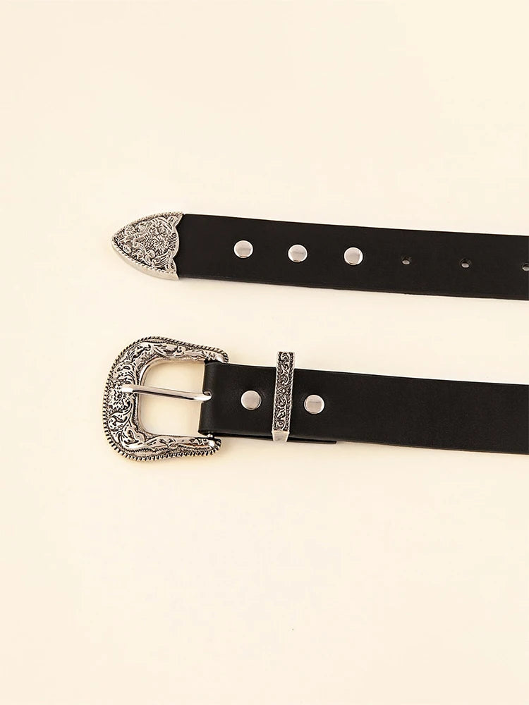 1 Pack Four Seasons Style Western Style Metal Carving Three Piece Suit Lemon Denim Belt Dress With Womens Belt