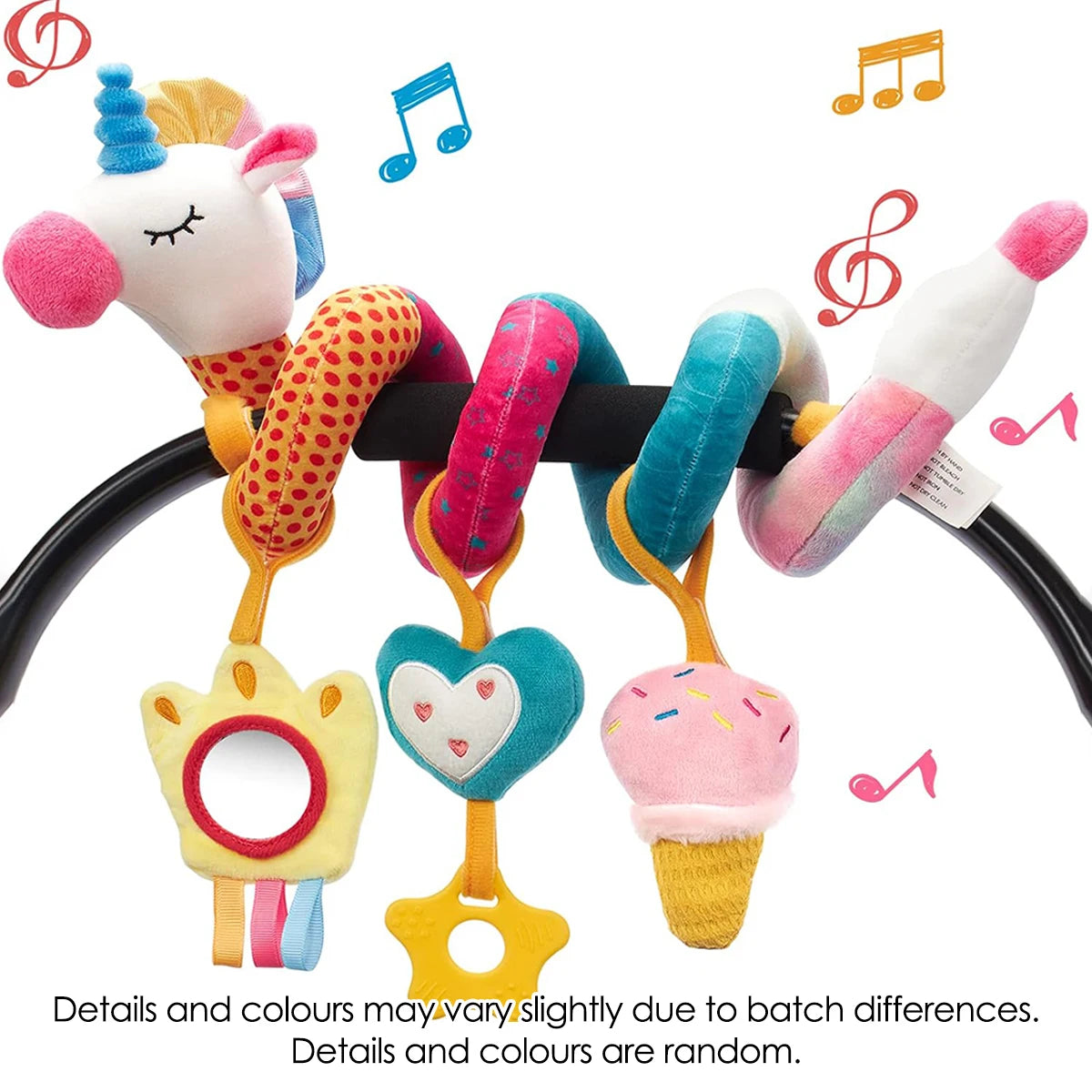 1 Baby Colorful Unicorn Caterpillar Animal Bed Package Bed Hanging Baby Comfortable Toy Safety Seat Comfortable Toy Inside Car