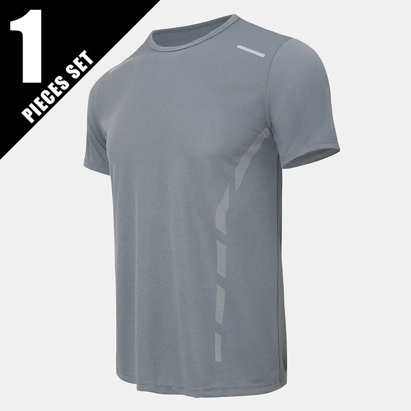 1/4 Pcs Men's Summer Quick-drying Sports Fashion Printed Short-sleeved Teens Loose and Comfortable Running Fitness Joker T-shirt