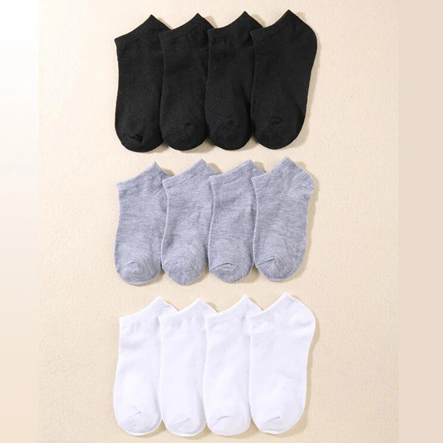10/12/20/40 Pairs Men Boat Socks Business Sport Sweat Absorption Mature Summer Autumn Solid Color Soft Non Pilling Ankle Socks